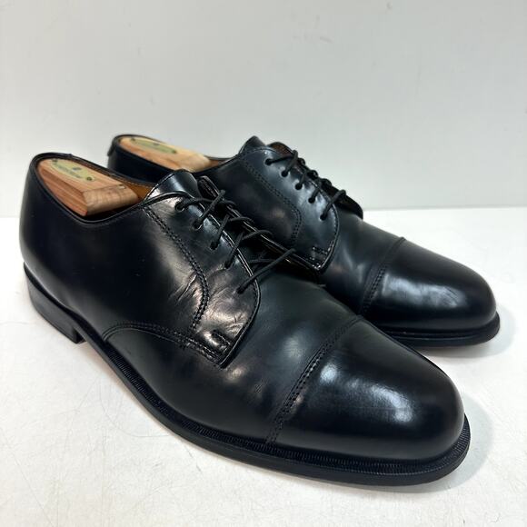 VGUC Rancourt & Co. x Cole Haan Cap Toe Derby Black Calf Maine USA 11 Wide E - Picture 1 of 13